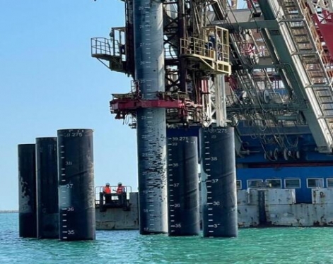 Marine steel pipe piling