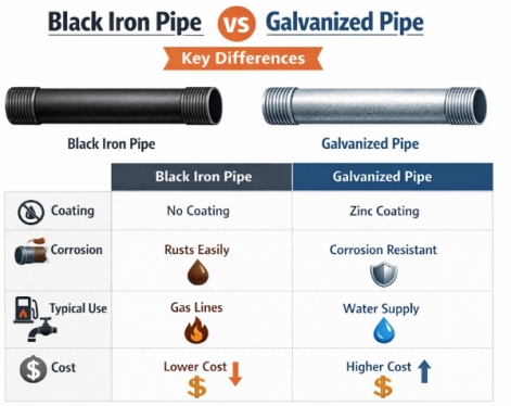 Black Pipe vs GI Pipe